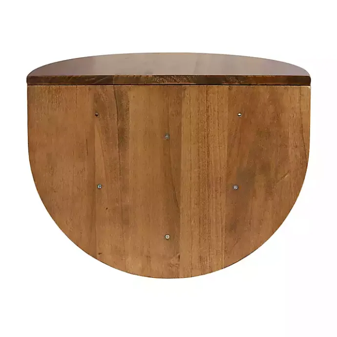 Outlet Kirklands Home Rustic Wood Half Moon Floating Accent Table Brown