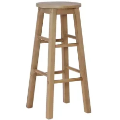 Hot Kirklands Home Rustic Wood Pub Classic Backless Bar Stool Tan