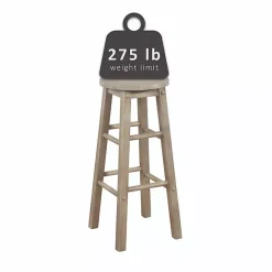 Hot Kirklands Home Rustic Wood Pub Classic Backless Bar Stool Tan
