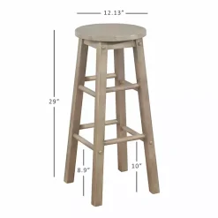 Hot Kirklands Home Rustic Wood Pub Classic Backless Bar Stool Tan