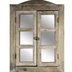 Outlet Kirklands Home Rustic Wooden Dual Window Shutter Wall Mirror