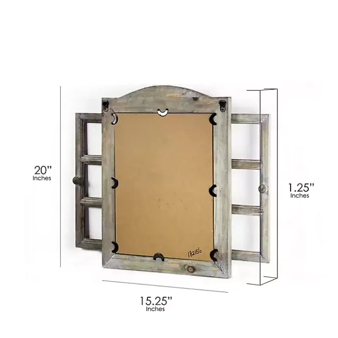 Outlet Kirklands Home Rustic Wooden Dual Window Shutter Wall Mirror