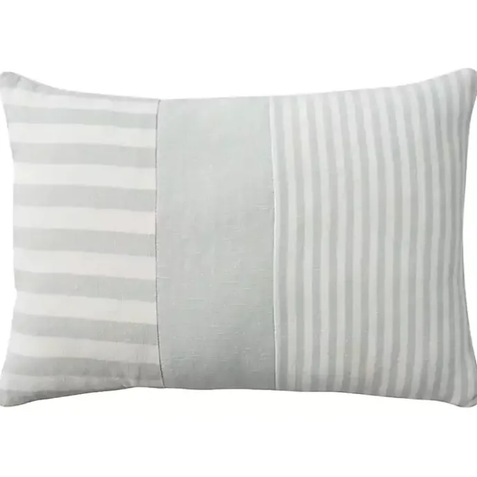 Hot Kirklands Home Sage Asymmetrical Stripes Lumbar Pillow Green