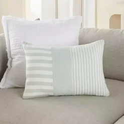 Hot Kirklands Home Sage Asymmetrical Stripes Lumbar Pillow Green