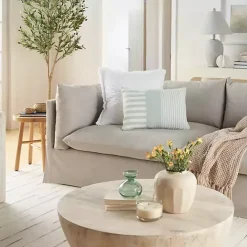 Hot Kirklands Home Sage Asymmetrical Stripes Lumbar Pillow Green