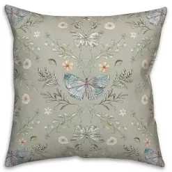 Best Kirklands Home Sage Botanical Butterfly Throw Pillow Green