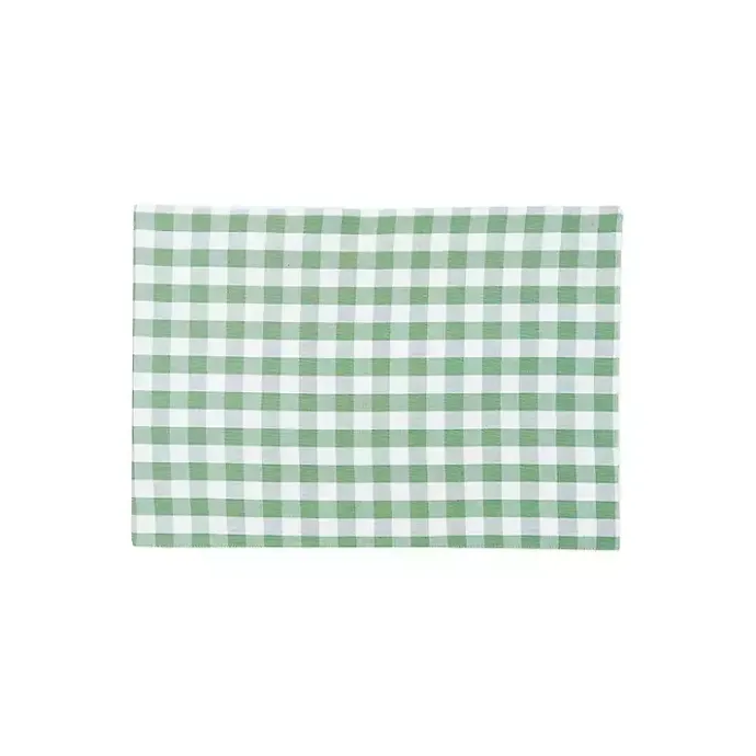 Sale Kirklands Home Sage Buffalo Check Cotton Placemats, Set of 6 Green