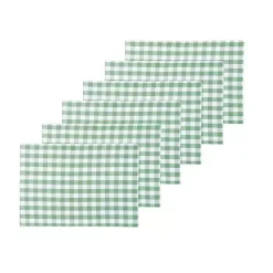 Sale Kirklands Home Sage Buffalo Check Cotton Placemats, Set of 6 Green
