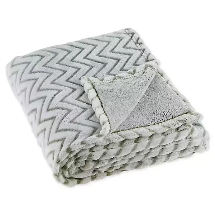 Best Kirklands Home Sage Chevron Plush Throw Green