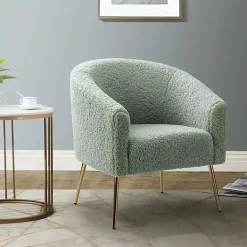 Kirklands Home Sage Contemporary Barrel Accent Chair Green