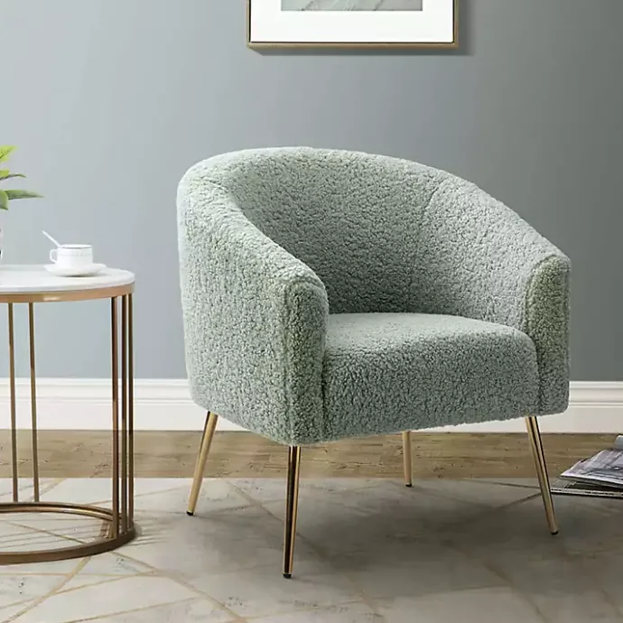 Kirklands Home Sage Contemporary Barrel Accent Chair Green
