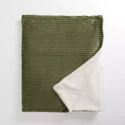 Sale Kirklands Home Sage Corduroy Sherpa Throw Green