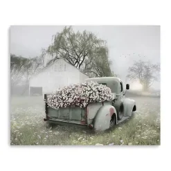 Outlet Kirklands Home Sage Flower Truck Canvas Art Print, 30x24 in.