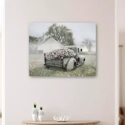 Outlet Kirklands Home Sage Flower Truck Canvas Art Print, 30x24 in.
