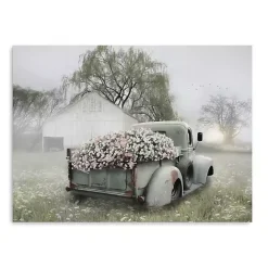 Hot Kirklands Home Sage Flower Truck Canvas Art Print, 40x30 in.