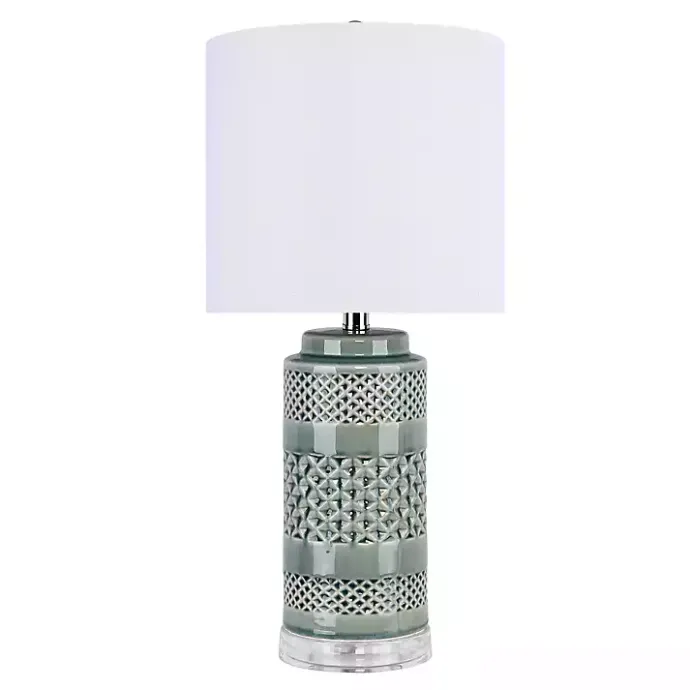 Best Kirklands Home Sage Green Geometric Table Lamps, Set of 2 White