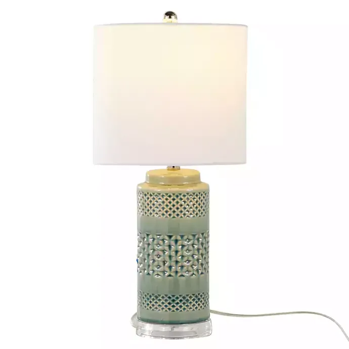 Best Kirklands Home Sage Green Geometric Table Lamps, Set of 2 White