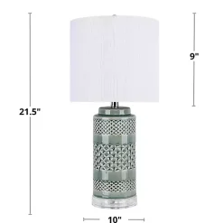 Best Kirklands Home Sage Green Geometric Table Lamps, Set of 2 White