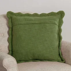 Sale Kirklands Home Sage Juna Scalloped Pillow Green