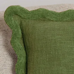 Sale Kirklands Home Sage Juna Scalloped Pillow Green