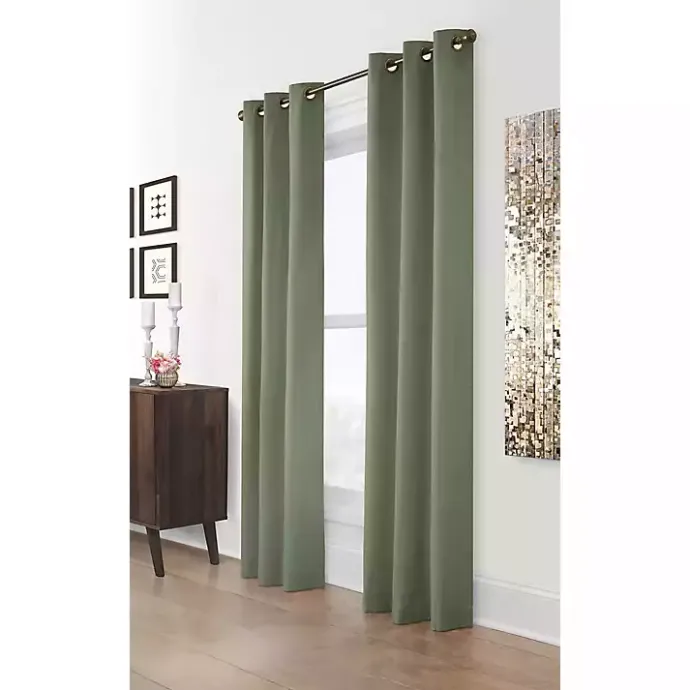Sale Kirklands Home Sage Room Darkening Curtain Panel Set, 95 in. Green