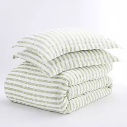 Online Kirklands Home Sage Rugged Stripes Puffed Twin 3-pc. Duvet Set