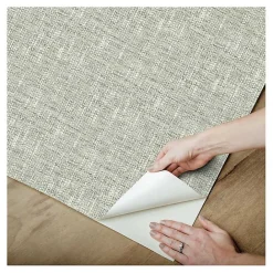 New Kirklands Home Sage Textured Poplin Peel & Stick Wallpaper Green