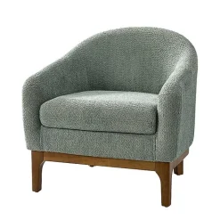 Outlet Kirklands Home Sage Wool Upholstered Joan Barrel Accent Chair Green