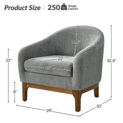 Outlet Kirklands Home Sage Wool Upholstered Joan Barrel Accent Chair Green