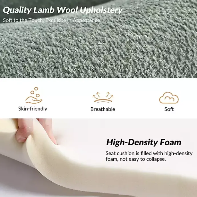 Outlet Kirklands Home Sage Wool Upholstered Joan Barrel Accent Chair Green