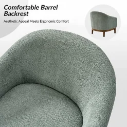 Outlet Kirklands Home Sage Wool Upholstered Joan Barrel Accent Chair Green