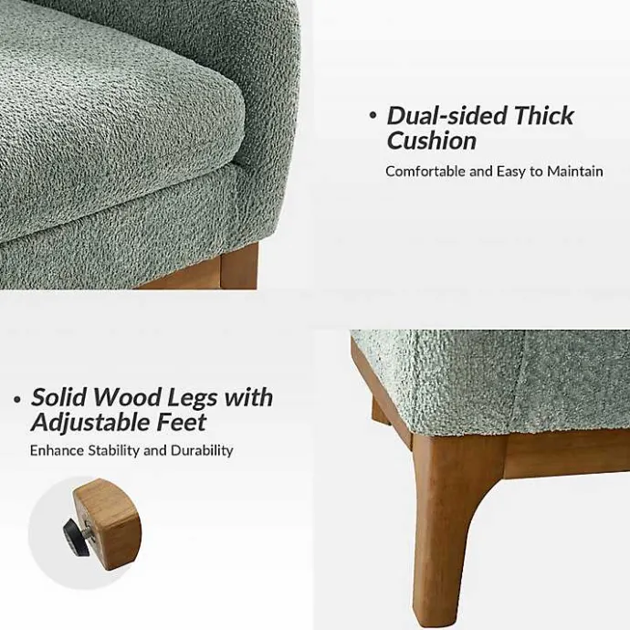 Outlet Kirklands Home Sage Wool Upholstered Joan Barrel Accent Chair Green