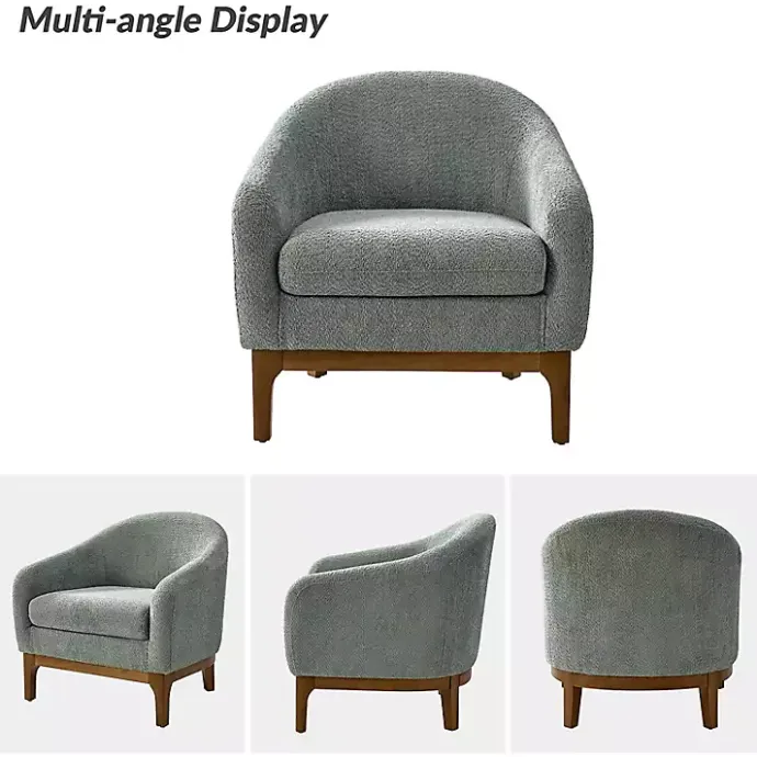 Outlet Kirklands Home Sage Wool Upholstered Joan Barrel Accent Chair Green