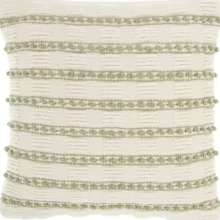 Discount Kirklands Home Sage Woven Knotted Stripes Throw Pillow Green