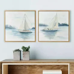 Best Kirklands Home Sail from the Coast Framed Canvas Prints, Set of 2