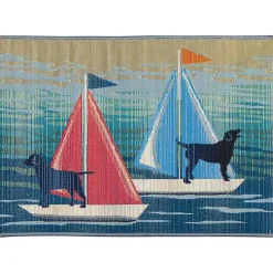 Best Kirklands Home Sailboat Dogs Indoor/Outdoor Accent Rug