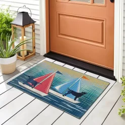 Best Kirklands Home Sailboat Dogs Indoor/Outdoor Accent Rug