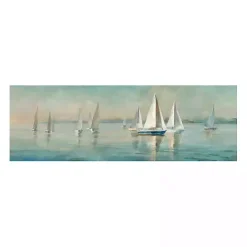 Kirklands Home Sailboats at Sunrise Canvas Art Print Blue