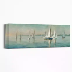 Kirklands Home Sailboats at Sunrise Canvas Art Print Blue