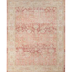 Kirklands Home Salmon Vintage Border Area Rug, 5x7 Pink