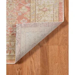 Kirklands Home Salmon Vintage Border Area Rug, 5x7 Pink