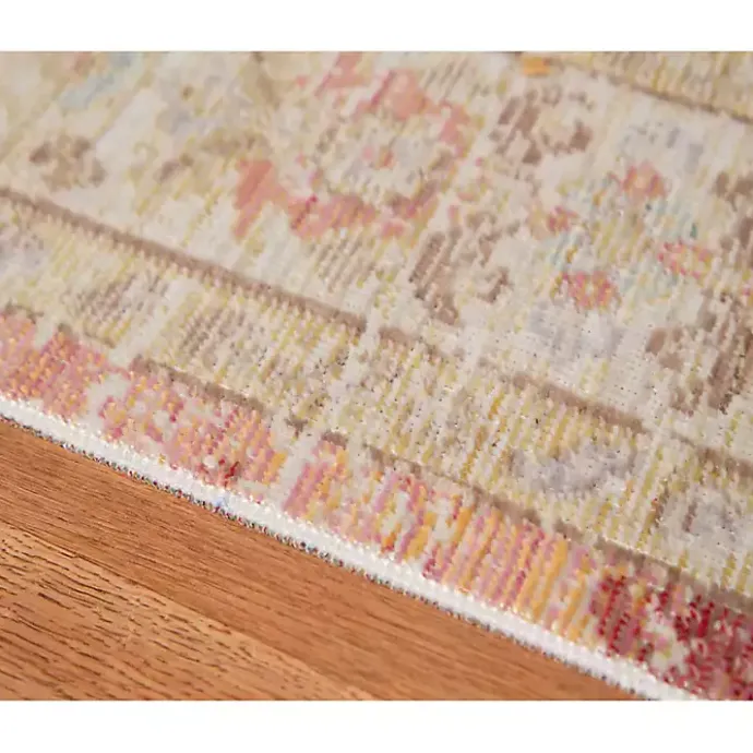 Kirklands Home Salmon Vintage Border Area Rug, 5x7 Pink