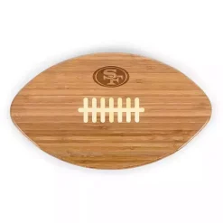 New Kirklands Home San Francisco 49ers Bamboo Football Cutting Board Tan
