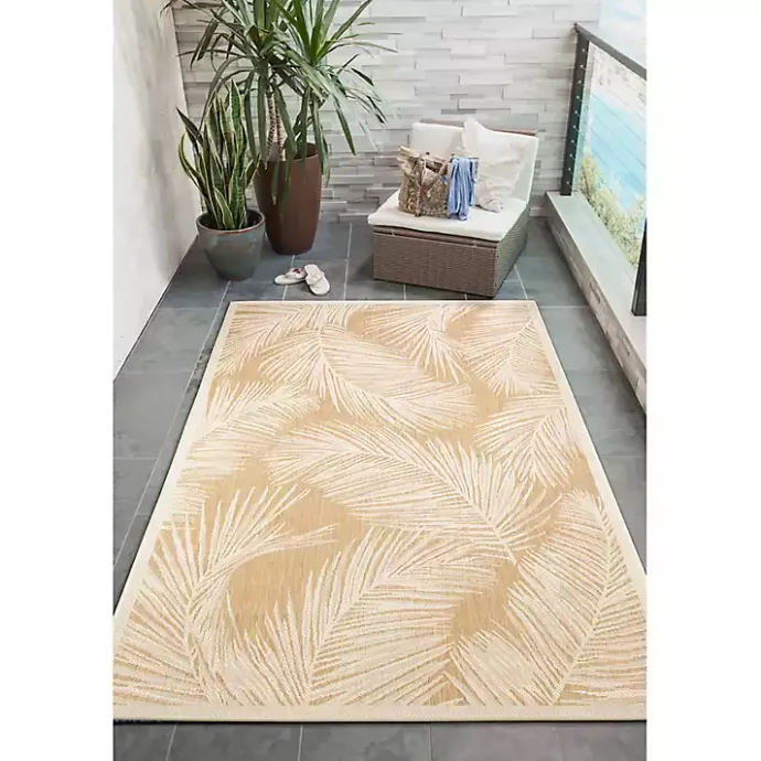 Best Kirklands Home Sand Cabo Palm Indoor/Outdoor Rug, 4x7