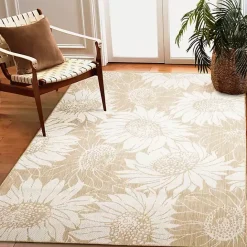 Best Kirklands Home Sand Floral Blooms Outdoor Area Rug, 4x7