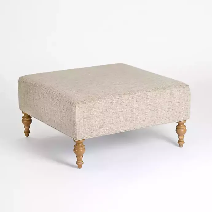 Best Kirklands Home Sand Upholstered Chanson Coffee Table Ottoman Tan