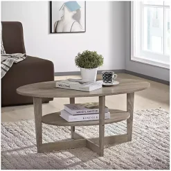 Online Kirklands Home Sandstone Oval Coffee Table Tan