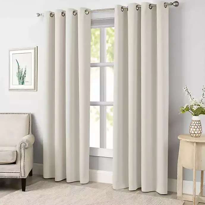 Sale Kirklands Home Sandy Beige Blackout Curtain Panel Set, 108 in. Tan
