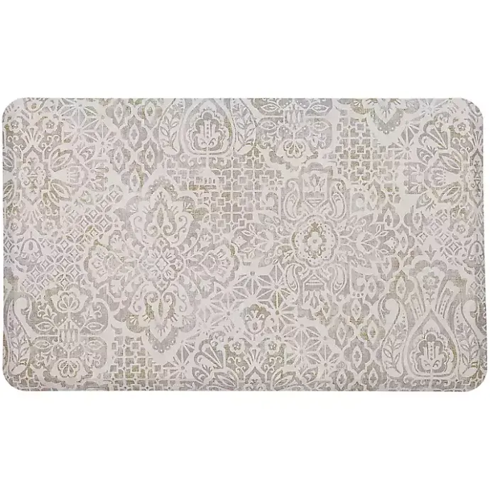 Online Kirklands Home Sandy Beige Damask Nouveau Kitchen Mat