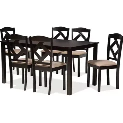 New Kirklands Home Sandy Beige Diamond Back 7-pc. Dining Set